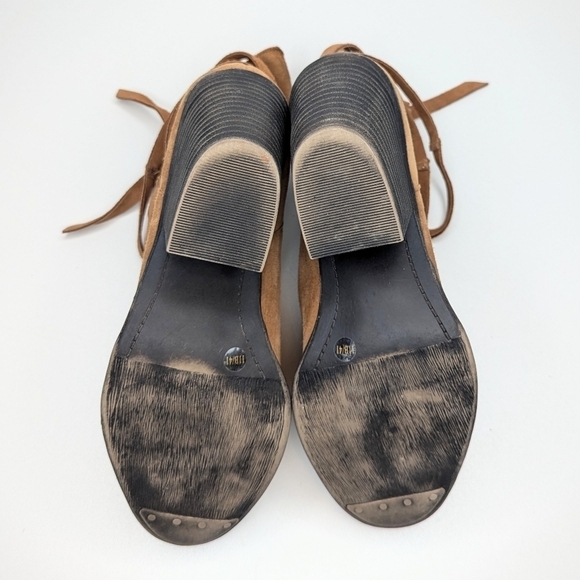 Sole Society Maren tan suede leather ankle boots heeled pull on women's size 11 - Picture 6 of 8